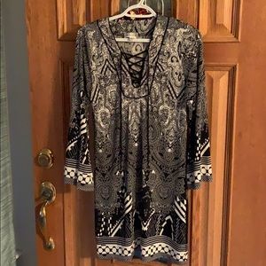 Boho chic lace up dress